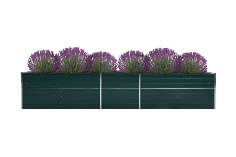 Odlingslåda upphöjd galvaniserat stål 400x80x45 cm grön - Grön - Utemöbler - Övrigt utemöbler - Tillbehör - Övriga trädgårdstillbehör