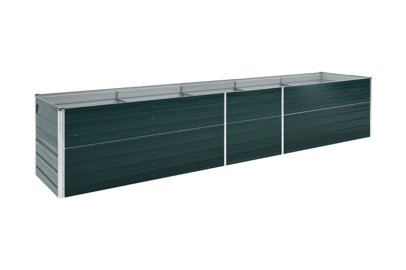 Odlingslåda upphöjd galvaniserat stål 400x80x45 cm grön - Grön - Utemöbler - Övrigt utemöbler - Tillbehör - Övriga trädgårdstillbehör