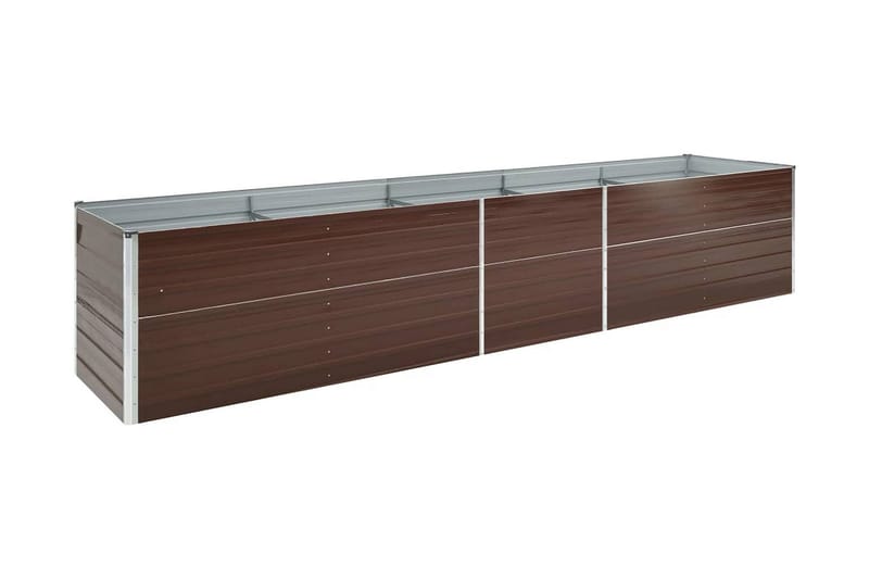 Odlingslåda upphöjd galvaniserat stål 400x80x77 cm brun - Brun - Utemöbler - Övrigt utemöbler - Tillbehör - Övriga trädgårdstillbehör