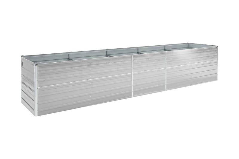 Odlingslåda upphöjd galvaniserat stål 400x80x77 cm grå - Grå - Utemöbler - Övrigt utemöbler - Tillbehör - Övriga trädgårdstillbehör