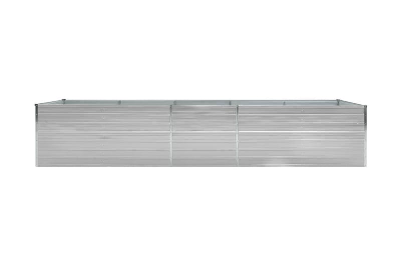 Odlingslåda upphöjd galvaniserat stål 400x80x77 cm grå - Grå - Utemöbler - Övrigt utemöbler - Tillbehör - Övriga trädgårdstillbehör