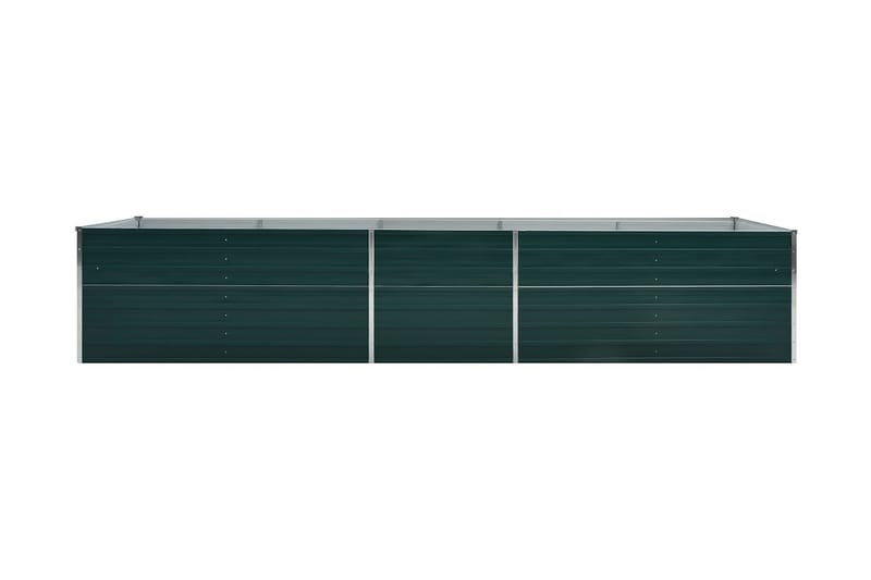 Odlingslåda upphöjd galvaniserat stål 400x80x77 cm grön - Grön - Utemöbler - Övrigt utemöbler - Tillbehör - Övriga trädgårdstillbehör