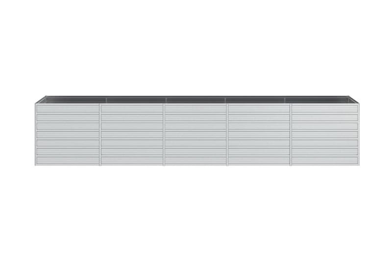Odlingslåda upphöjd galvaniserat stål 400x80x77 cm silver - Silver - Utemöbler - Övrigt utemöbler - Tillbehör - Övriga trädgårdstillbehör