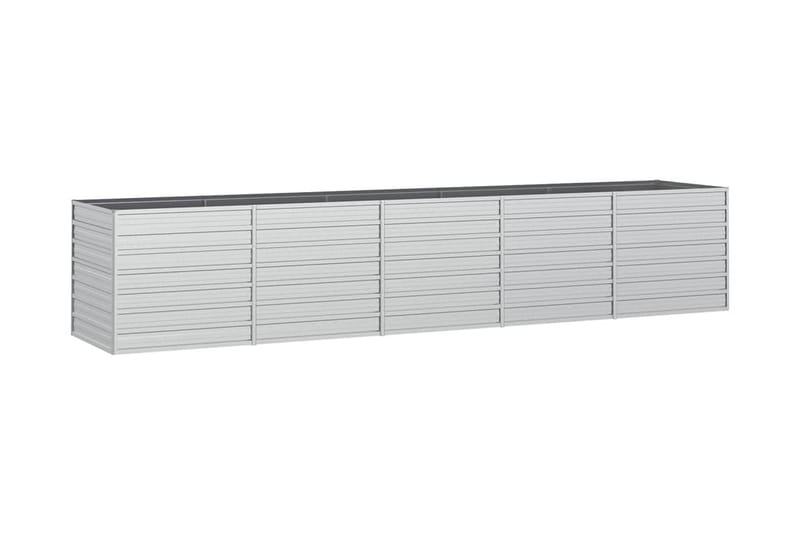 Odlingslåda upphöjd galvaniserat stål 400x80x77 cm silver - Silver - Utemöbler - Övrigt utemöbler - Tillbehör - Övriga trädgårdstillbehör