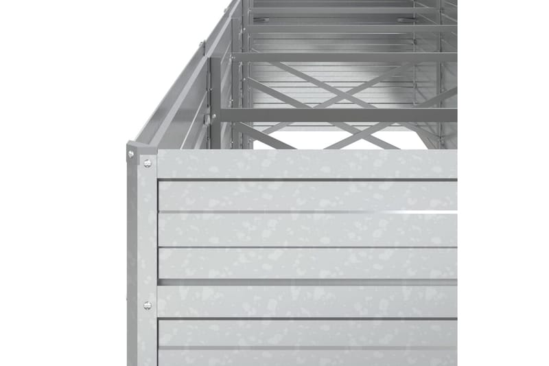 Odlingslåda upphöjd galvaniserat stål 400x80x77 cm silver - Silver - Utemöbler - Övrigt utemöbler - Tillbehör - Övriga trädgårdstillbehör
