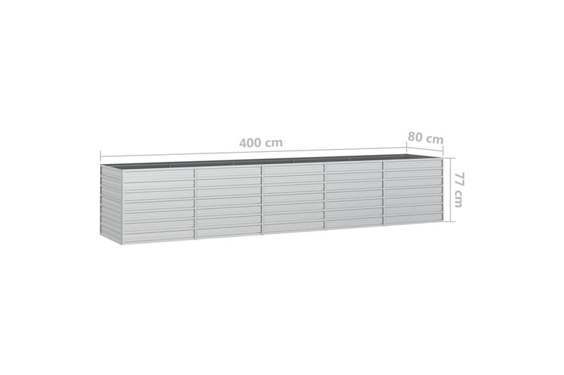 Odlingslåda upphöjd galvaniserat stål 400x80x77 cm silver - Silver - Utemöbler - Övrigt utemöbler - Tillbehör - Övriga trädgårdstillbehör