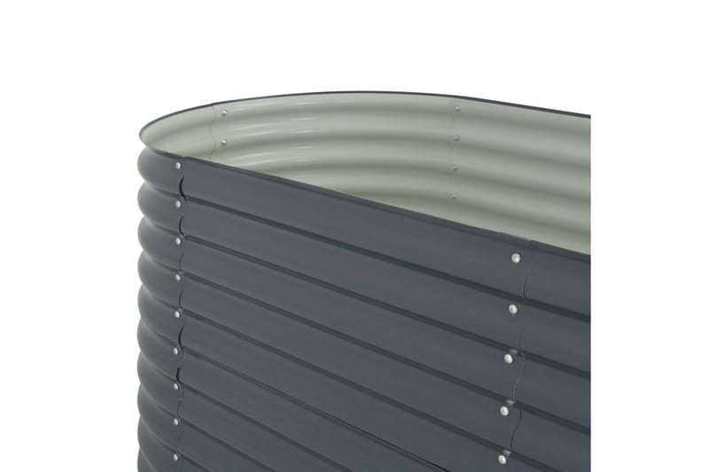 Odlingslåda upphöjd galvaniserat stål 400x80x81 cm grå - Grå - Utemöbler - Övrigt utemöbler - Tillbehör - Övriga trädgårdstillbehör