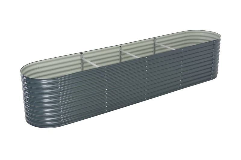 Odlingslåda upphöjd galvaniserat stål 400x80x81 cm grå - Grå - Utemöbler - Övrigt utemöbler - Tillbehör - Övriga trädgårdstillbehör