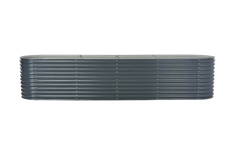 Odlingslåda upphöjd galvaniserat stål 400x80x81 cm grå - Grå - Utemöbler - Övrigt utemöbler - Tillbehör - Övriga trädgårdstillbehör