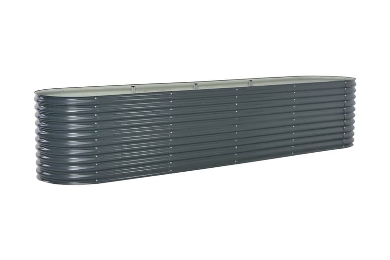Odlingslåda upphöjd galvaniserat stål 400x80x81 cm grå - Grå - Utemöbler - Övrigt utemöbler - Tillbehör - Övriga trädgårdstillbehör