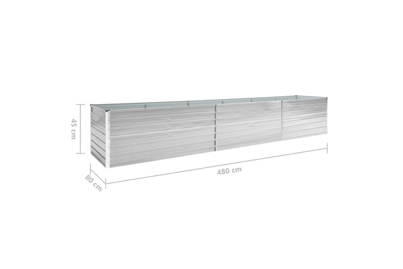 Odlingslåda upphöjd galvaniserat stål 480x80x45 cm grå - Grå - Utemöbler - Övrigt utemöbler - Tillbehör - Övriga trädgårdstillbehör