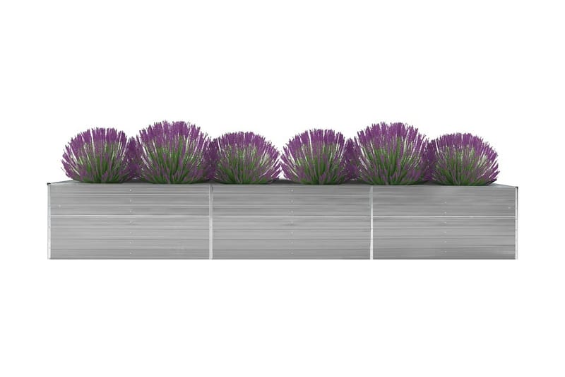 Odlingslåda upphöjd galvaniserat stål 480x80x45 cm grå - Grå - Utemöbler - Övrigt utemöbler - Tillbehör - Övriga trädgårdstillbehör