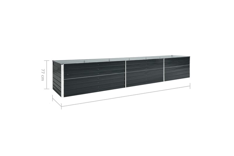 Odlingslåda upphöjd galvaniserat stål 480x80x77 cm antracit - Grå - Utemöbler - Övrigt utemöbler - Tillbehör - Övriga trädgårdstillbehör