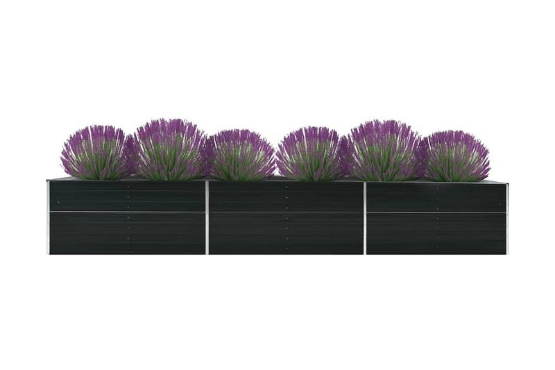 Odlingslåda upphöjd galvaniserat stål 480x80x77 cm antracit - Grå - Utemöbler - Övrigt utemöbler - Tillbehör - Övriga trädgårdstillbehör