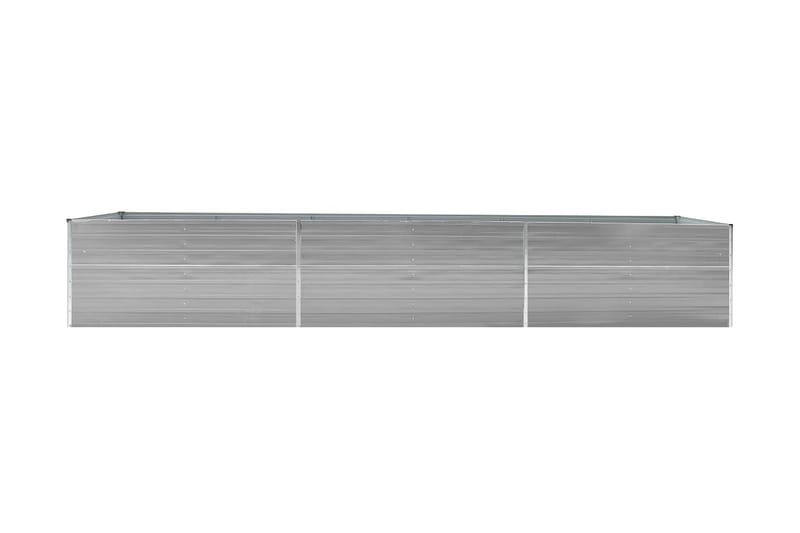 Odlingslåda upphöjd galvaniserat stål 480x80x77 cm grå - Grå - Övriga trädgårdstillbehör - Blomlåda