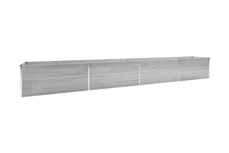 Odlingslåda upphöjd galvaniserat stål 600x80x45 cm grå - Grå - Övriga trädgårdstillbehör - Blomlåda