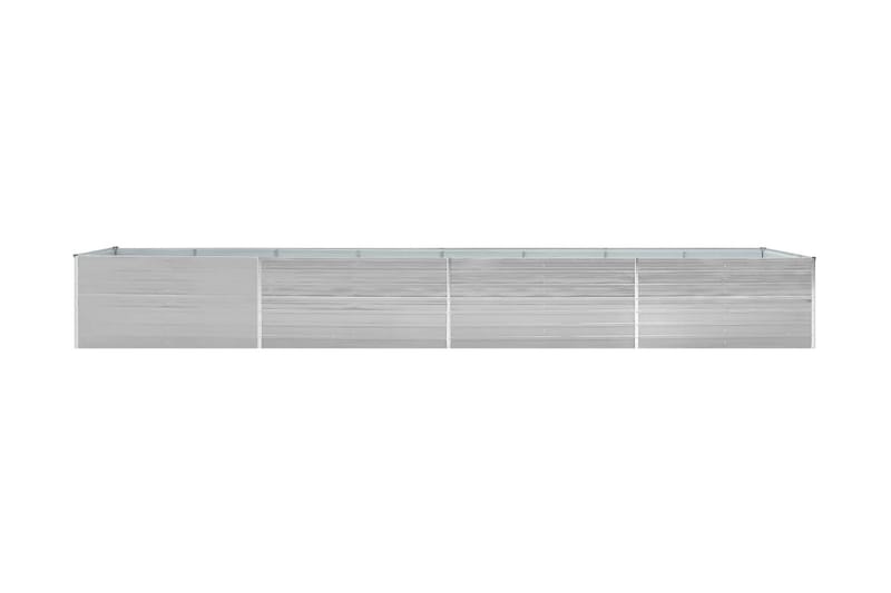 Odlingslåda upphöjd galvaniserat stål 600x80x45 cm grå - Grå - Övriga trädgårdstillbehör - Blomlåda