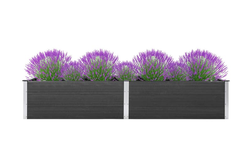 Odlingslåda upphöjd grå 200x100x54 cm WPC - Grå - Övriga trädgårdstillbehör - Blomlåda