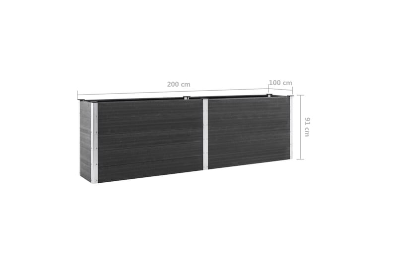 Odlingslåda upphöjd grå 200x100x91 cm WPC - Grå - Utemöbler - Övrigt utemöbler - Tillbehör - Övriga trädgårdstillbehör