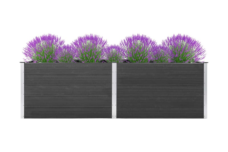 Odlingslåda upphöjd grå 200x50x91 cm WPC - Blomlåda - Övriga trädgårdstillbehör