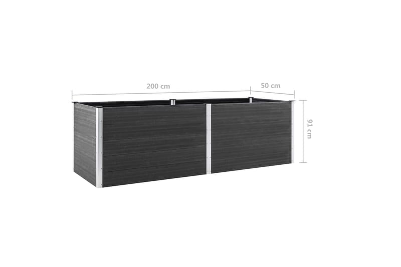 Odlingslåda upphöjd grå 200x50x91 cm WPC - Grå - Utemöbler - Övrigt utemöbler - Tillbehör - Övriga trädgårdstillbehör