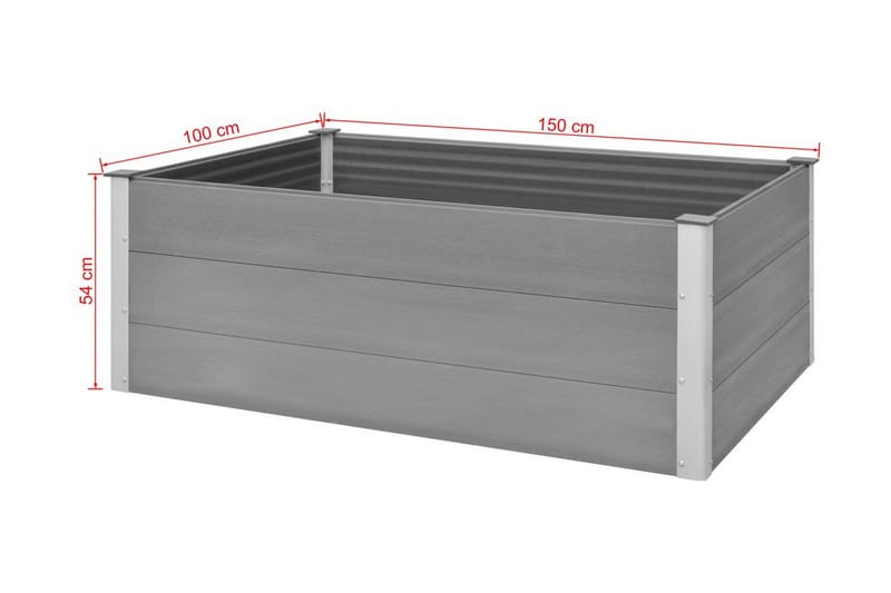 Odlingslåda upphöjd WPC 150x100x54 cm grå - Grå - Utemöbler - Övrigt utemöbler - Tillbehör - Övriga trädgårdstillbehör