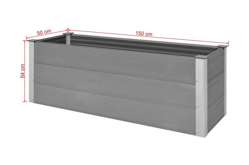 Odlingslåda upphöjd WPC 150x50x54 cm grå - Grå - Utemöbler - Övrigt utemöbler - Tillbehör - Övriga trädgårdstillbehör