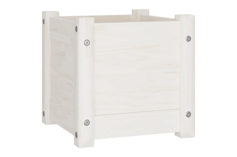 Odlingslåda vit 31x31x31 cm massiv furu - Vit - Utemöbler - Övrigt utemöbler - Tillbehör - Övriga trädgårdstillbehör