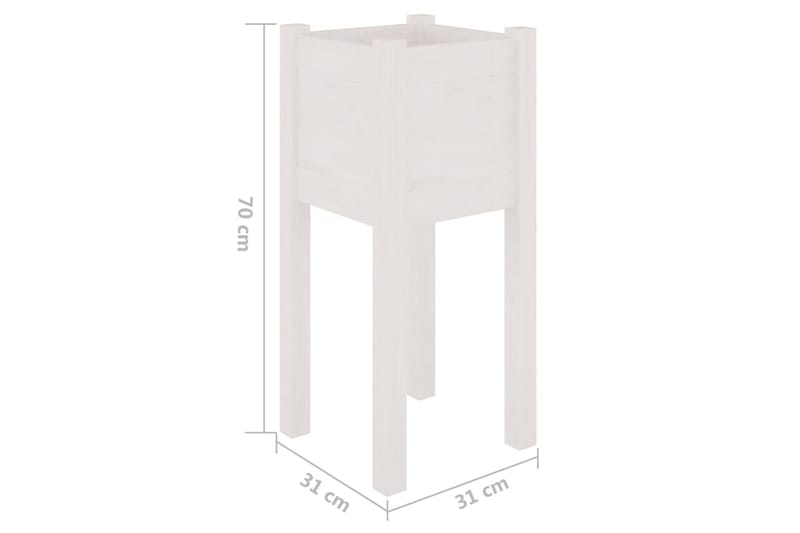 Odlingslåda vit 31x31x70 cm massiv furu - Vit - Utemöbler - Övrigt utemöbler - Tillbehör - Övriga trädgårdstillbehör