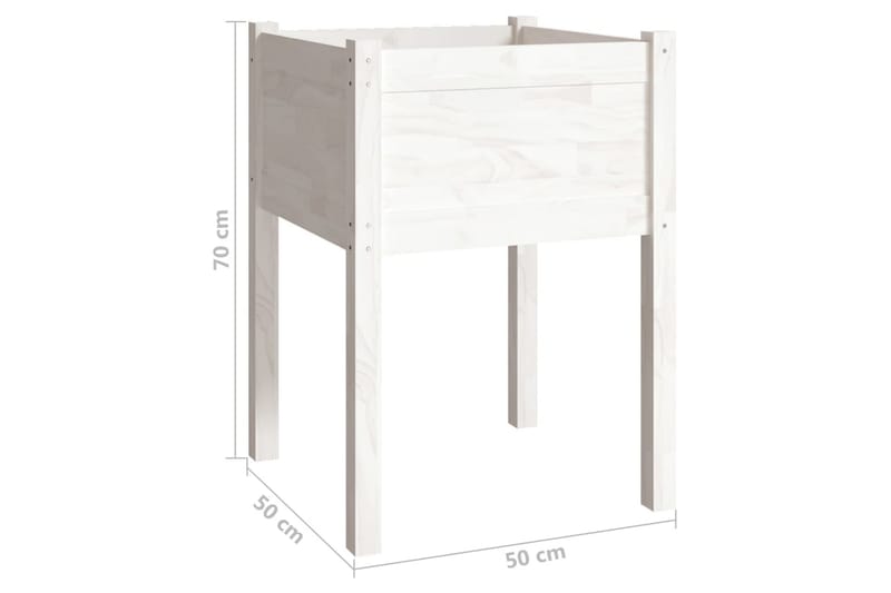 Odlingslåda vit 50x50x70 cm massiv furu - Vit - Utemöbler - Övrigt utemöbler - Tillbehör - Övriga trädgårdstillbehör