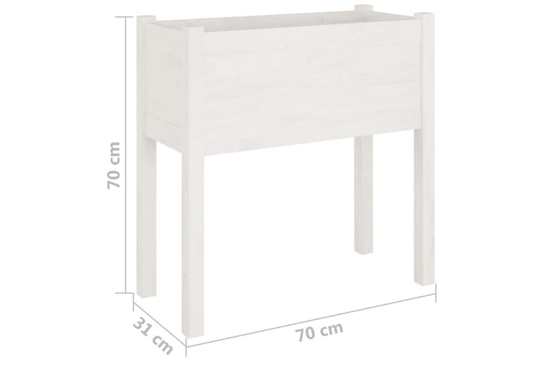 Odlingslåda vit 70x31x70 cm massiv furu - Vit - Utemöbler - Övrigt utemöbler - Tillbehör - Övriga trädgårdstillbehör