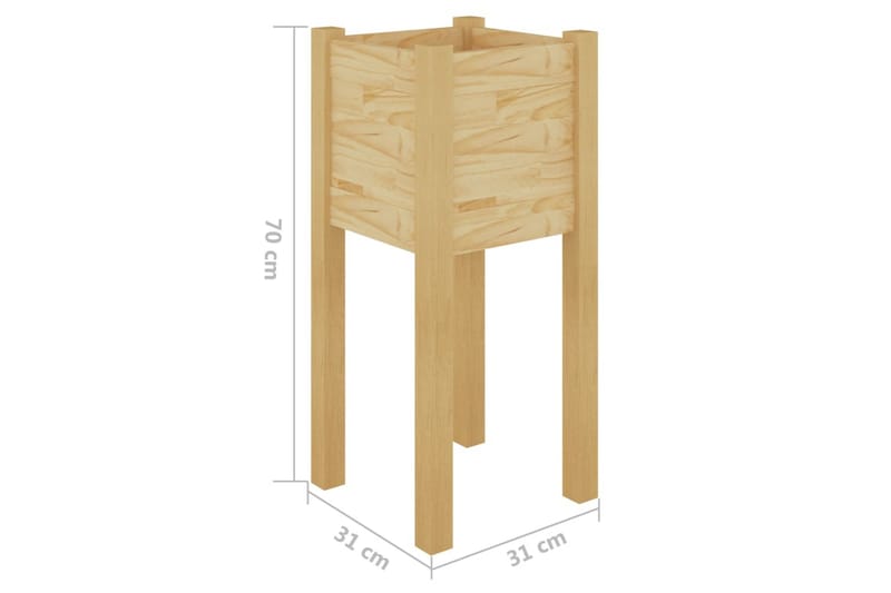Odlingslådor 2 st 31x31x70 cm massiv furu - Brun - Utemöbler - Övrigt utemöbler - Tillbehör - Övriga trädgårdstillbehör