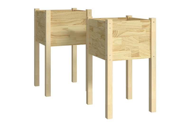 Odlingslådor 2 st 40x40x70 cm massiv furu - Brun - Utemöbler - Övrigt utemöbler - Tillbehör - Övriga trädgårdstillbehör