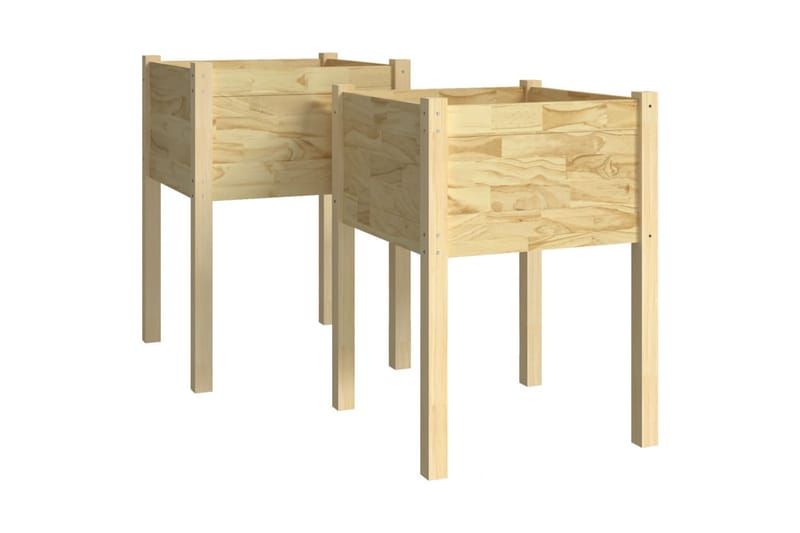 Odlingslådor 2 st 50x50x70 cm massiv furu - Brun - Utemöbler - Övrigt utemöbler - Tillbehör - Övriga trädgårdstillbehör
