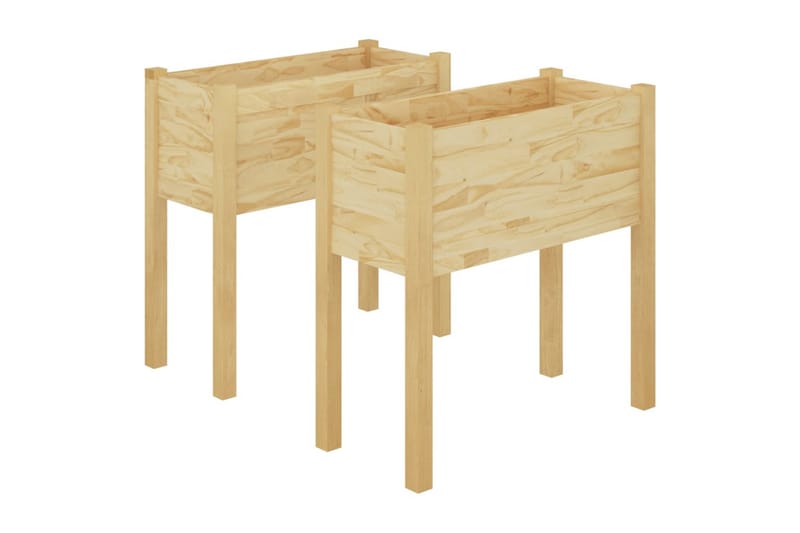 Odlingslådor 2 st 70x31x70 cm massiv furu - Brun - Utemöbler - Övrigt utemöbler - Tillbehör - Övriga trädgårdstillbehör