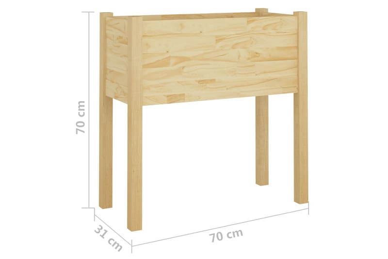 Odlingslådor 2 st 70x31x70 cm massiv furu - Brun - Utemöbler - Övrigt utemöbler - Tillbehör - Övriga trädgårdstillbehör