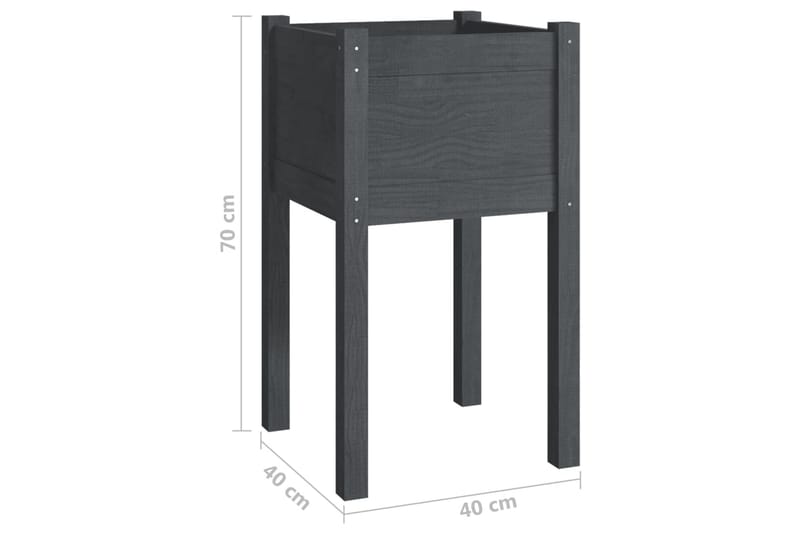 Odlingslådor 2 st grå 40x40x70 cm massiv furu - Grå - Utemöbler - Övrigt utemöbler - Tillbehör - Övriga trädgårdstillbehör