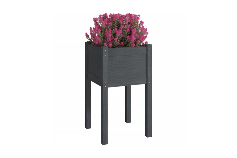 Odlingslådor 2 st grå 40x40x70 cm massiv furu - Grå - Utemöbler - Övrigt utemöbler - Tillbehör - Övriga trädgårdstillbehör