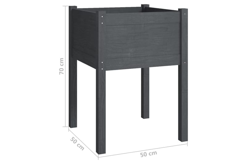 Odlingslådor 2 st grå 50x50x70 cm massiv furu - Grå - Utemöbler - Övrigt utemöbler - Tillbehör - Övriga trädgårdstillbehör