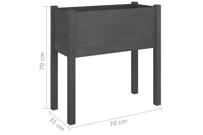 Odlingslådor 2 st grå 70x31x70 cm massiv furu - Grå - Utemöbler - Övrigt utemöbler - Tillbehör - Övriga trädgårdstillbehör