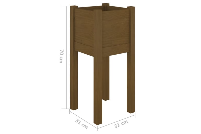 Odlingslådor 2 st honungsbrun 31x31x70 cm massiv furu - Honung - Utemöbler - Övrigt utemöbler - Tillbehör - Övriga trädgårdstillbehör