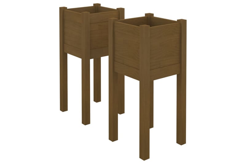 Odlingslådor 2 st honungsbrun 31x31x70 cm massiv furu - Honung - Utemöbler - Övrigt utemöbler - Tillbehör - Övriga trädgårdstillbehör