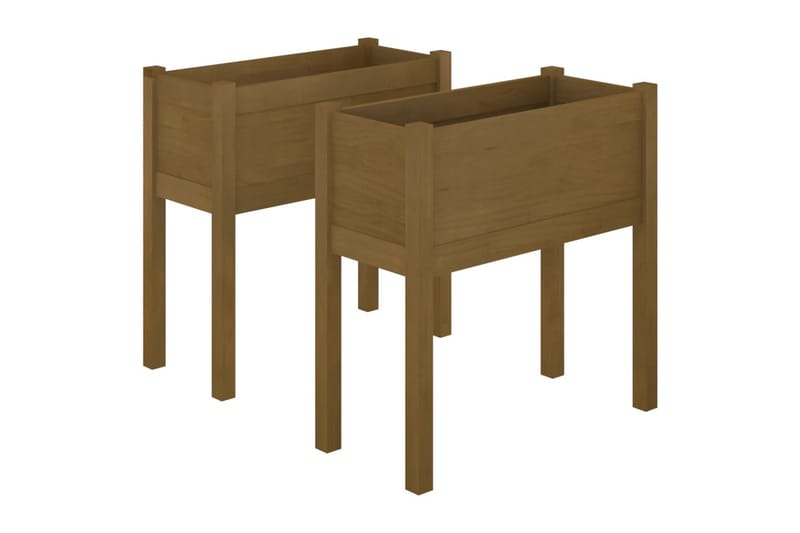 Odlingslådor 2 st honungsbrun 70x31x70 cm massiv furu - Honung - Utemöbler - Övrigt utemöbler - Tillbehör - Övriga trädgårdstillbehör