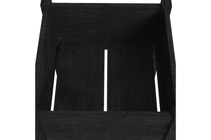 Odlingslådor 2 st svart 50x50x70 cm massiv furu - Svart - Utemöbler - Övrigt utemöbler - Tillbehör - Övriga trädgårdstillbehör