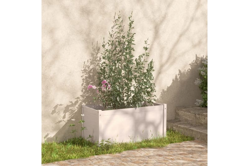 Odlingslådor 2 st vit 100x50x50 cm massiv furu - Vit - Övriga trädgårdstillbehör - Blomlåda