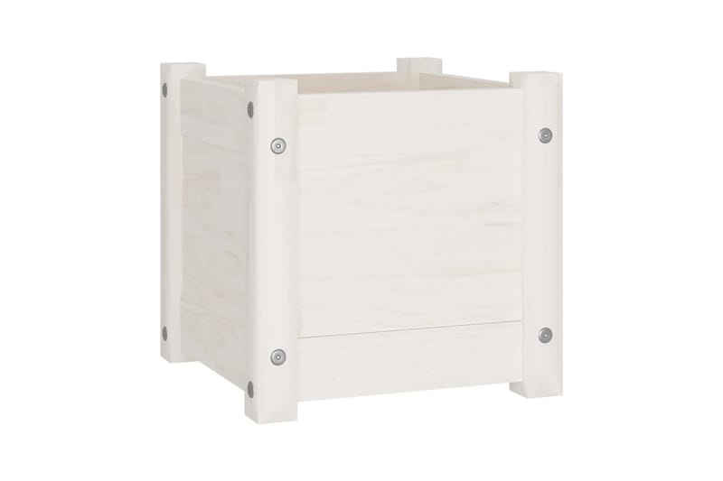 Odlingslådor 2 st vit 31x31x31 cm massiv furu - Vit - Utemöbler - Övrigt utemöbler - Tillbehör - Övriga trädgårdstillbehör