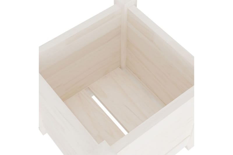 Odlingslådor 2 st vit 31x31x31 cm massiv furu - Vit - Utemöbler - Övrigt utemöbler - Tillbehör - Övriga trädgårdstillbehör