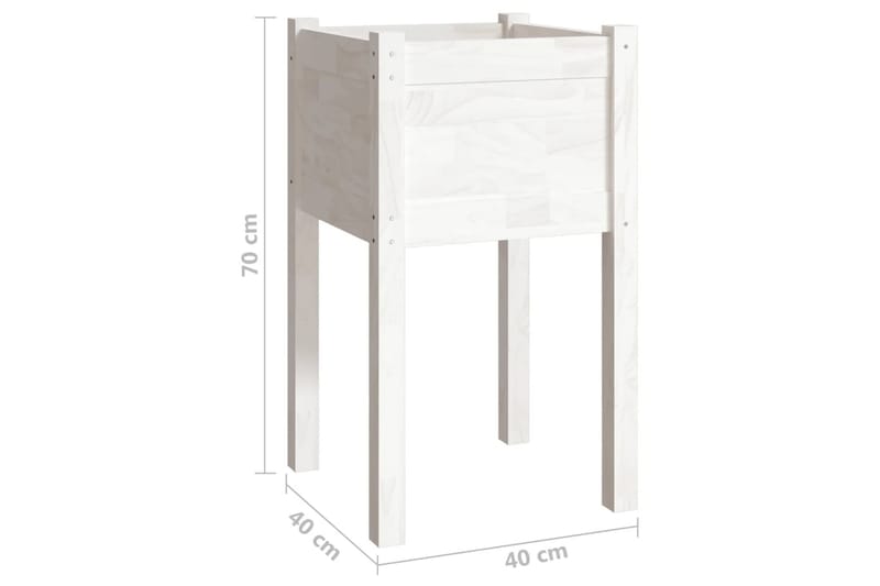 Odlingslådor 2 st vit 40x40x70 cm massiv furu - Vit - Utemöbler - Övrigt utemöbler - Tillbehör - Övriga trädgårdstillbehör