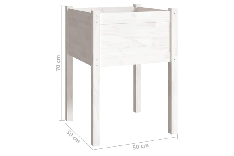 Odlingslådor 2 st vit 50x50x70 cm massiv furu - Vit - Utemöbler - Övrigt utemöbler - Tillbehör - Övriga trädg�årdstillbehör