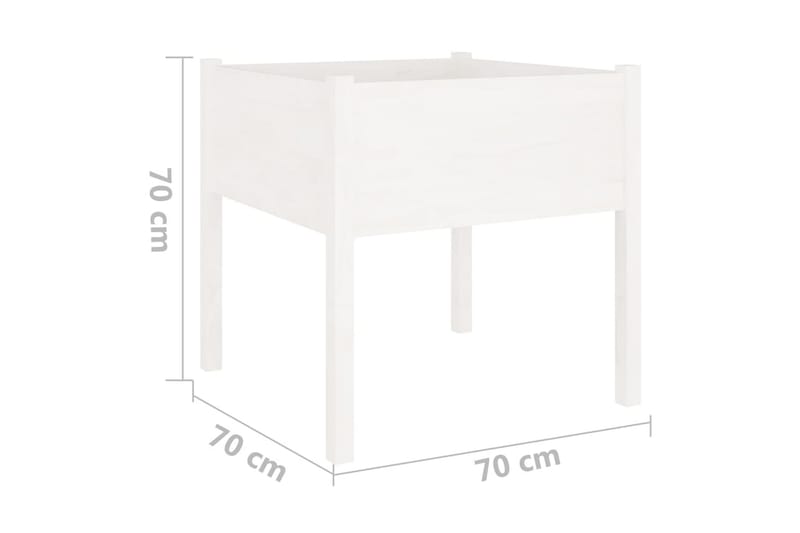 Odlingslådor 2 st vit 70x70x70 cm massiv furu - Vit - Utemöbler - Övrigt utemöbler - Tillbehör - Övriga trädgårdstillbehör